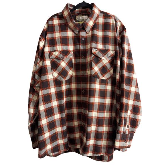 Dixxon Big Men's The Sidecar Flannel Button Up Party Shirt Orange Brown Size 4X - Picture 2 of 7